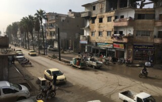 Overview of a street in Raqqa in December 2018