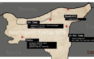 A map of Northeast Syria with locations and brief descriptions of CADUS projects.